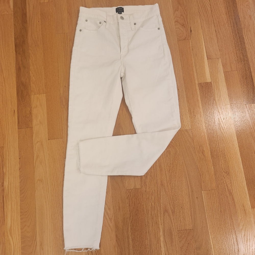 J. Crew Off-White High-Rise Skinny Jeans